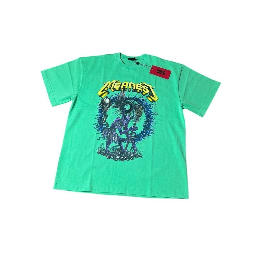 Meanest Unisex Graphic T-Shirt Skull Monster Design Green Urban Fashion Size M‎ - Picture 2 of 4